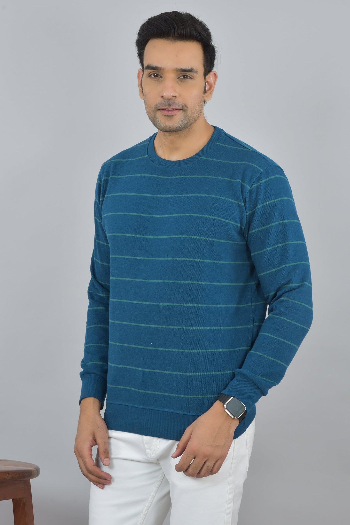 Arbour Men Stripes Full Sleeves Sweatshirts