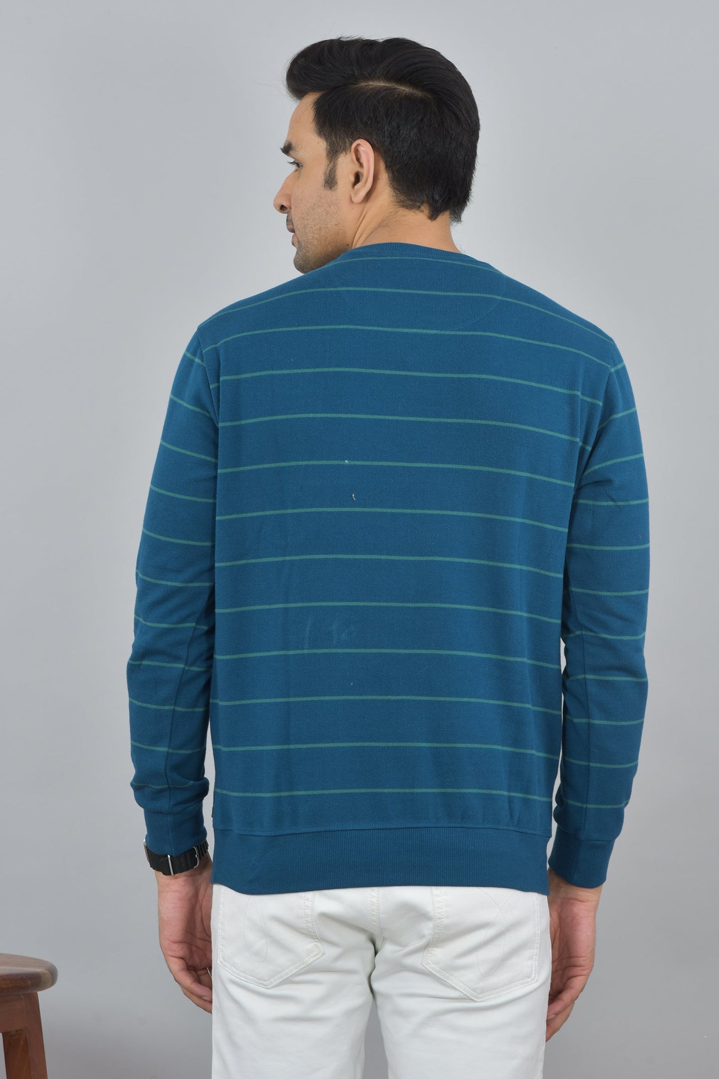 Arbour Men Stripes Full Sleeves Sweatshirts