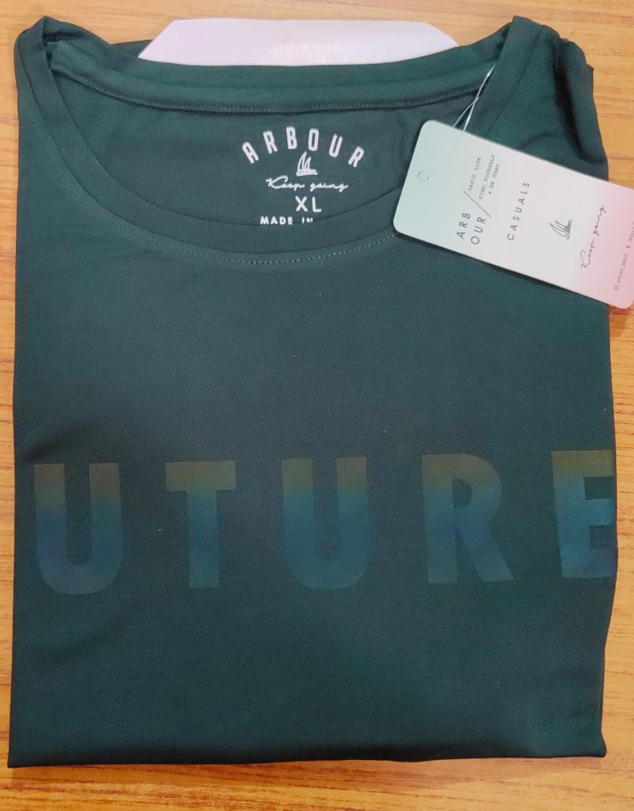 Arbour Men Round Neck Printed Slim Fit Half Sleeves T-Shirt